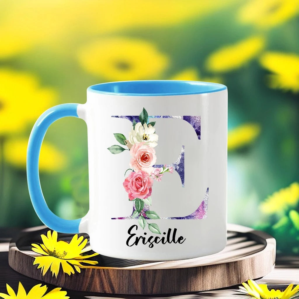 Mug floral personnalisé