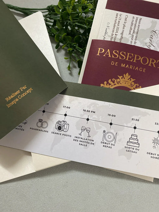 Passeport de voyage, invitation de mariage - Nouveau