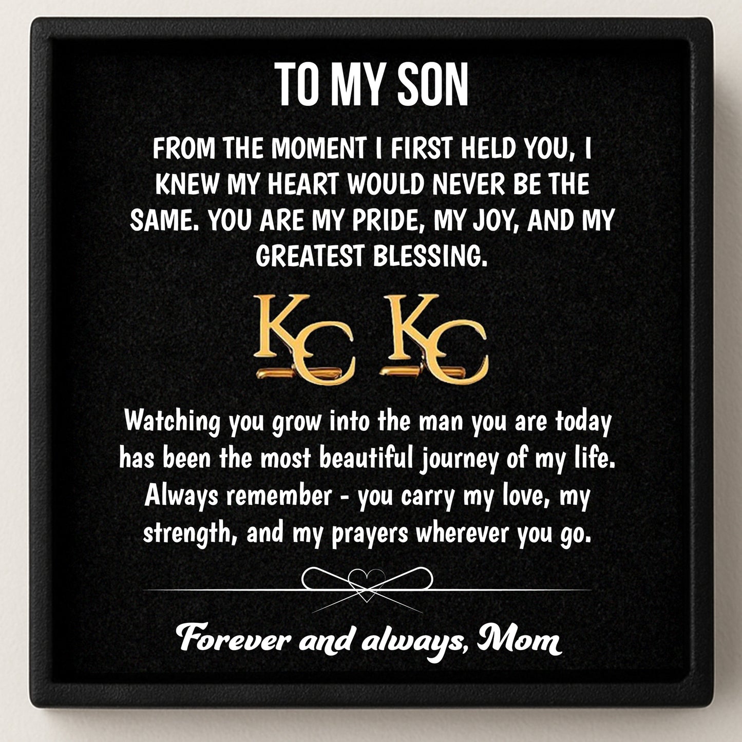 Personalized Initial Cufflinks & Message Keepsake