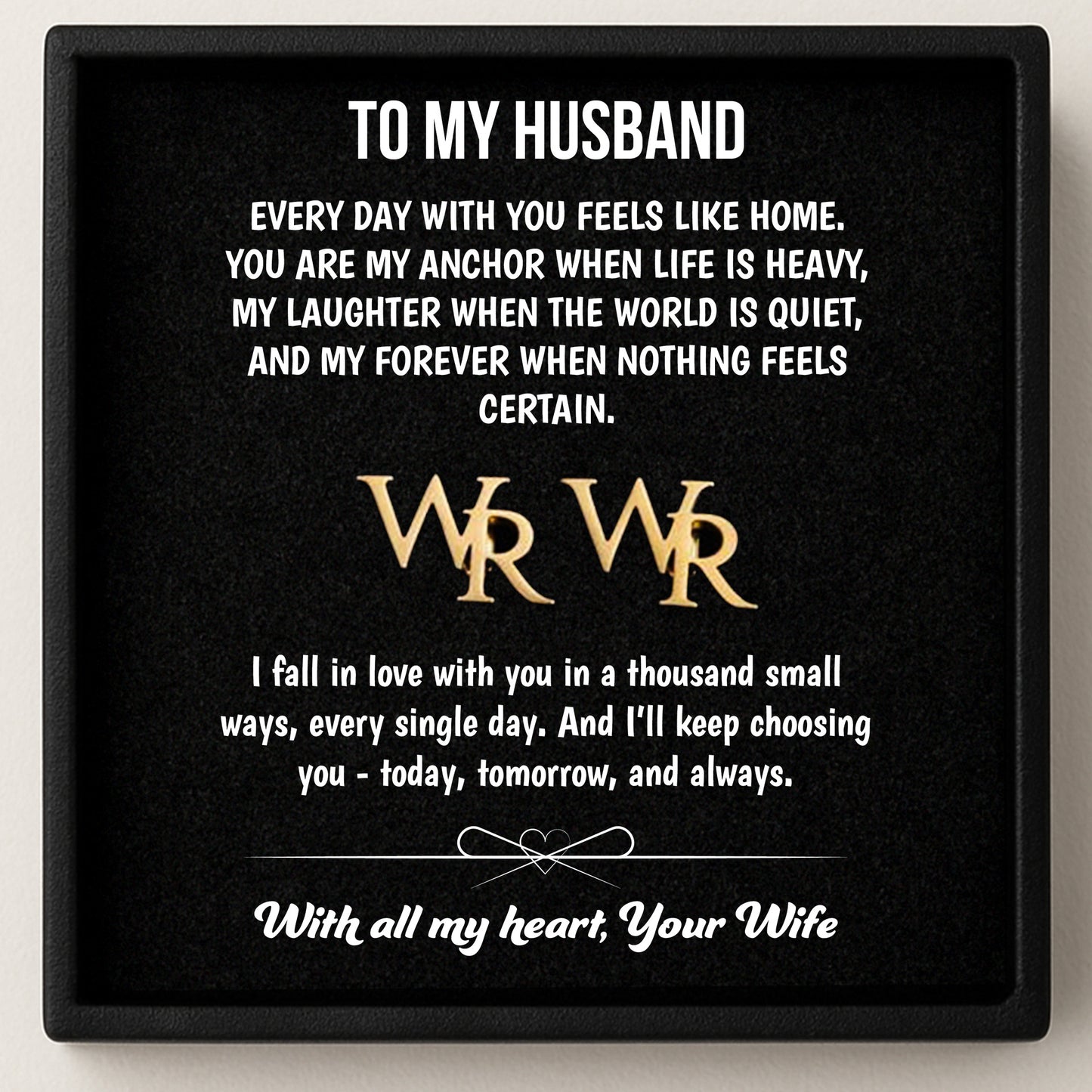 Personalized Initial Cufflinks & Message Keepsake