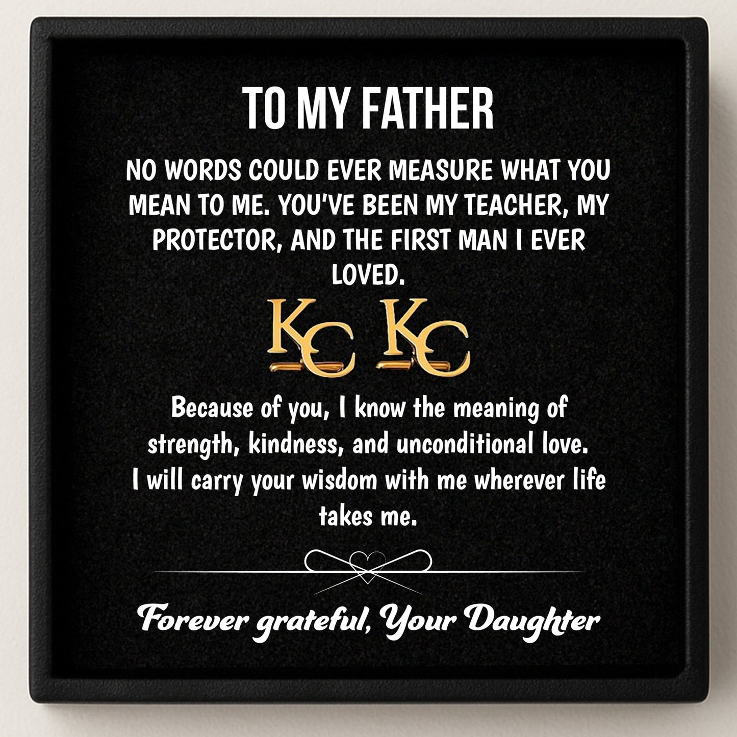 Personalized Initial Cufflinks & Message Keepsake