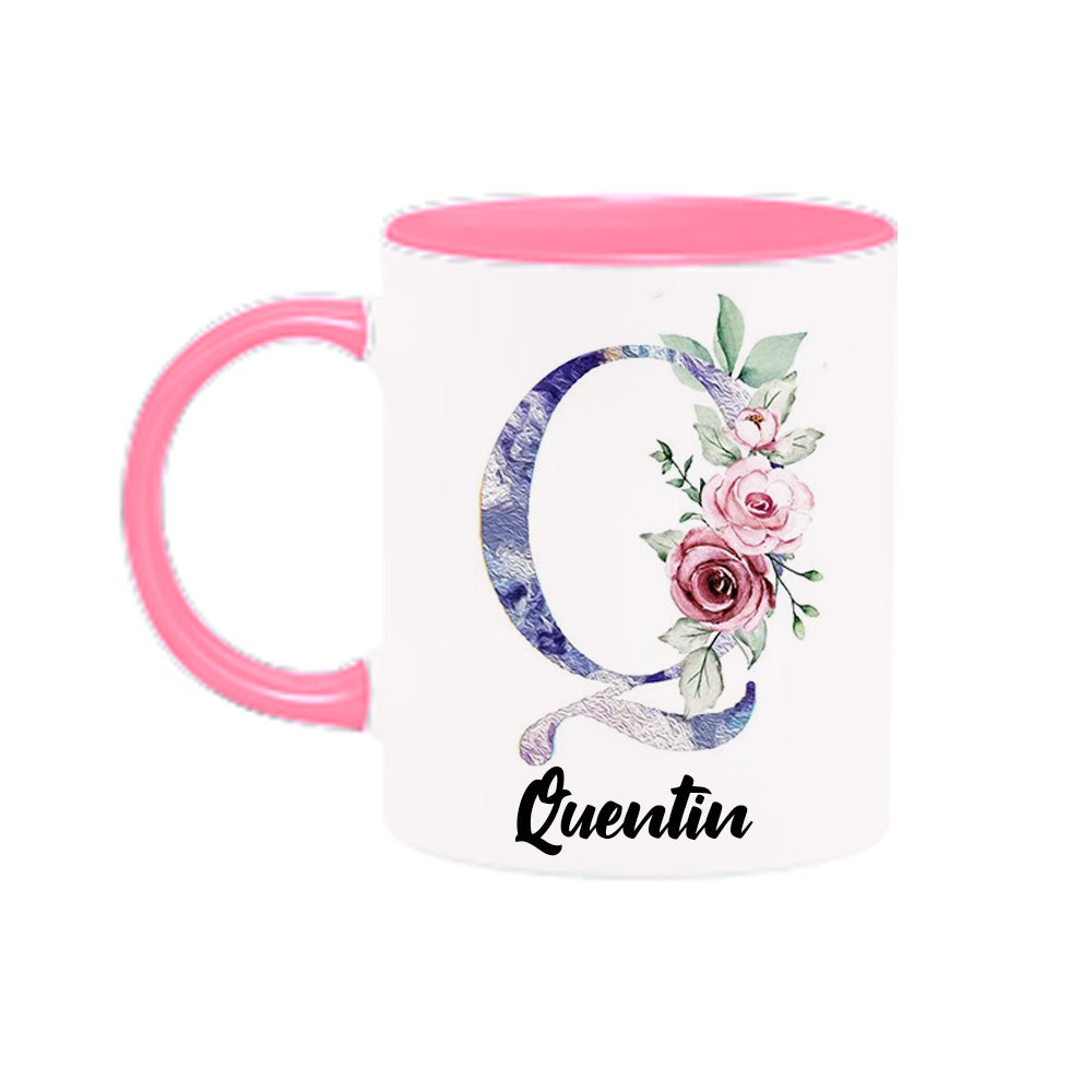 Mug floral personnalisé