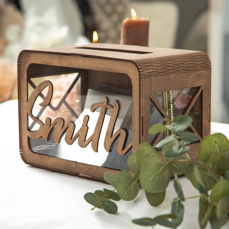Hochzeitskartenbox mit individuellem Namen