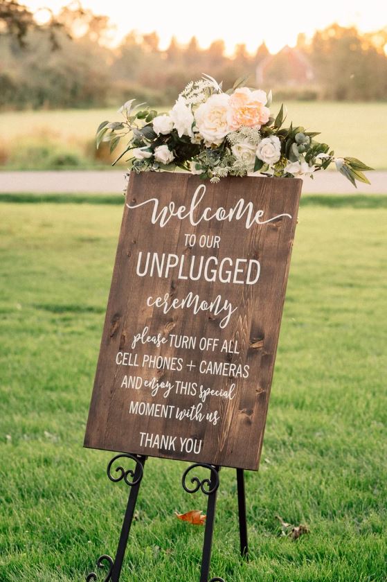 Unplugged Ceremony Sign