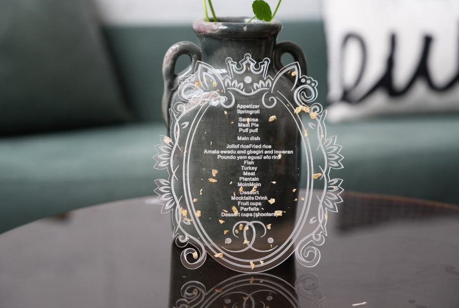 Acrylic Table Menu