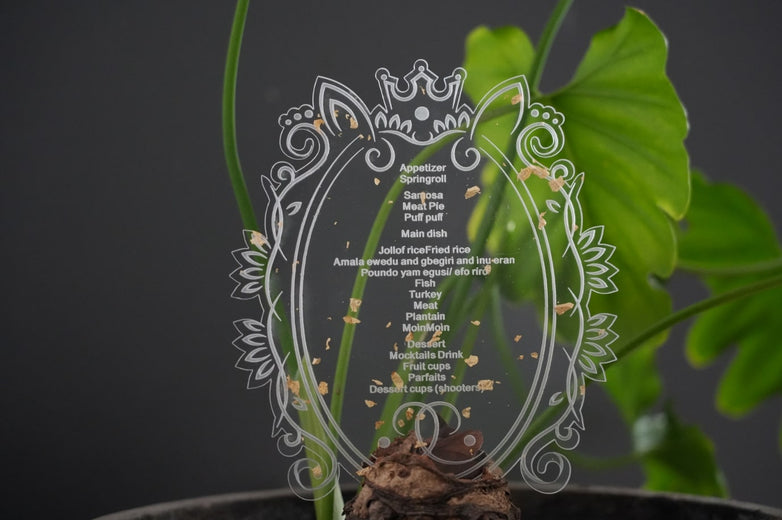 Acrylic Table Menu