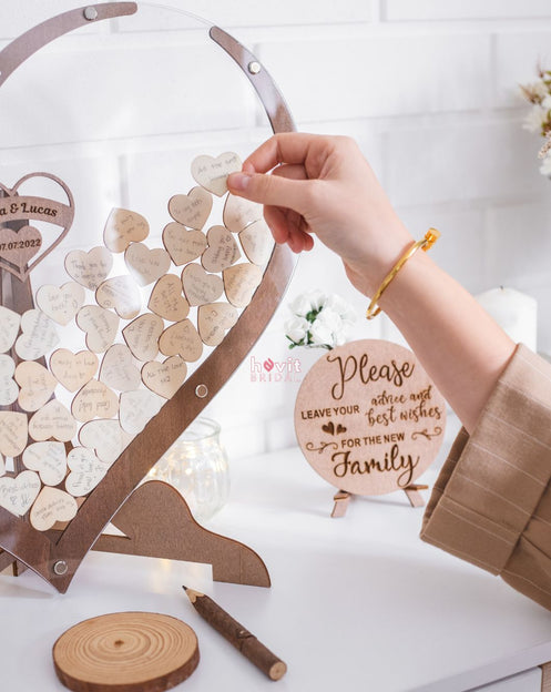 Wooden Heart Guest Book