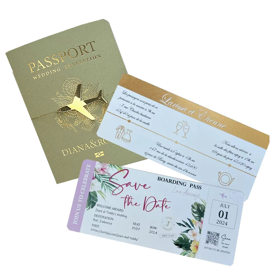 Passeport de voyage, invitation de mariage - Nouveau
