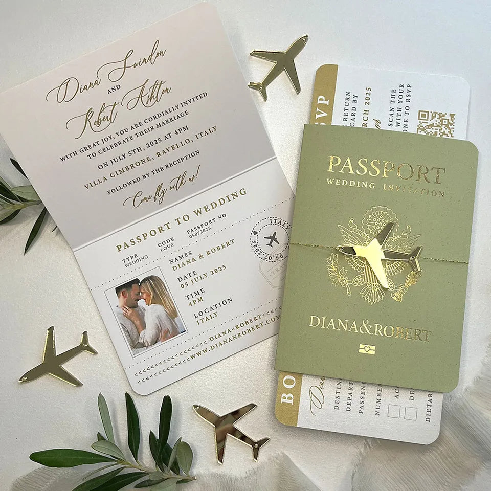 Travel Passport Wedding Invitation