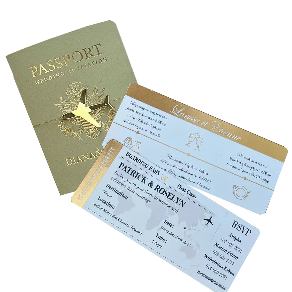Passeport de voyage, invitation de mariage - Nouveau