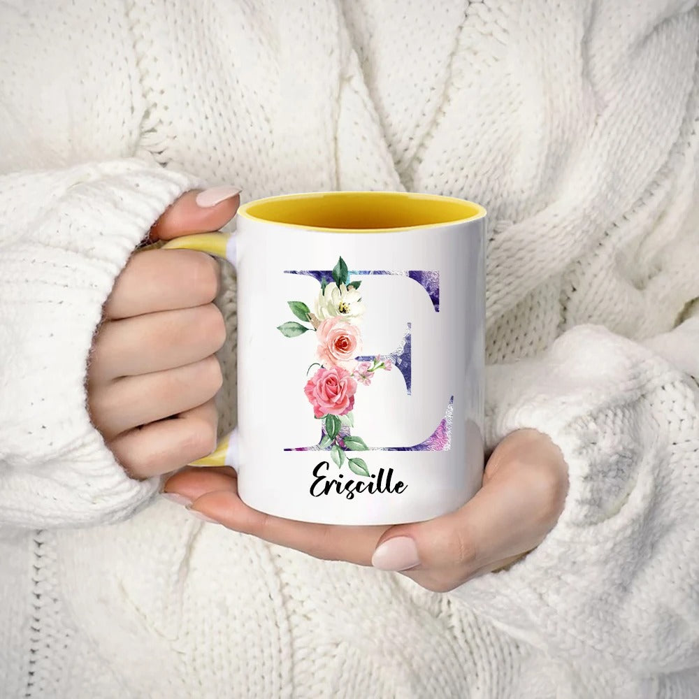 Personalized Floral Mug