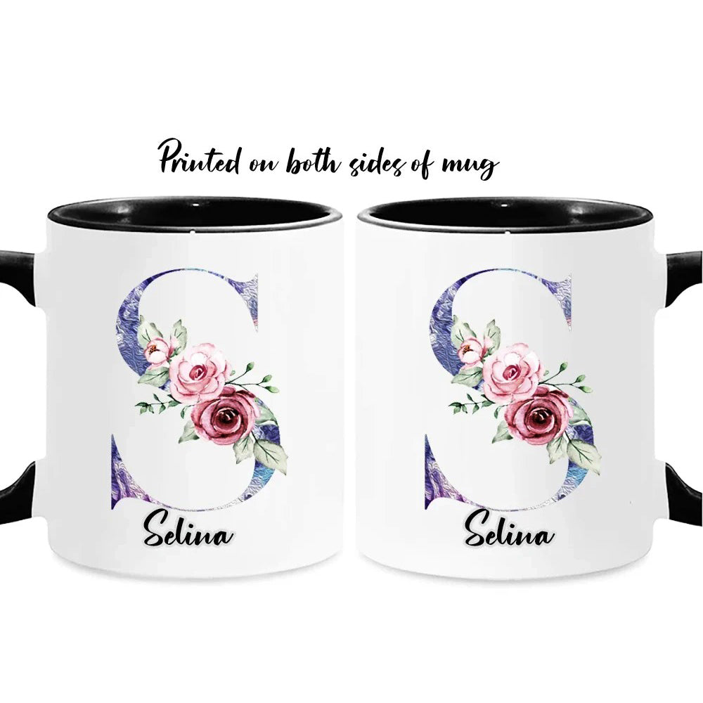 Personalized Floral Mug