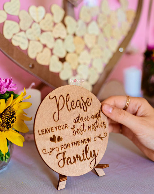 CHRISTMAS DEAL: Heart Guest Book + FREE Cake Topper