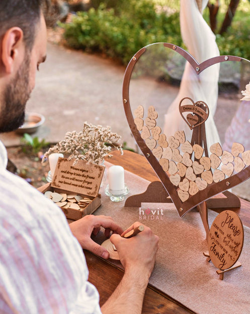 Wooden Heart Guest Book