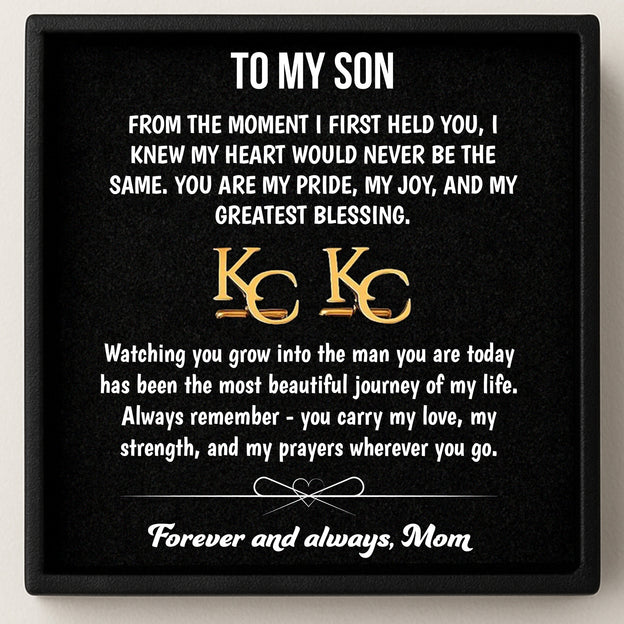 Personalized Initial Cufflinks & Message Keepsake