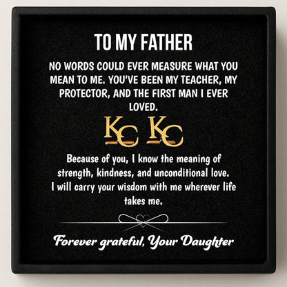 Personalized Initial Cufflinks & Message Keepsake