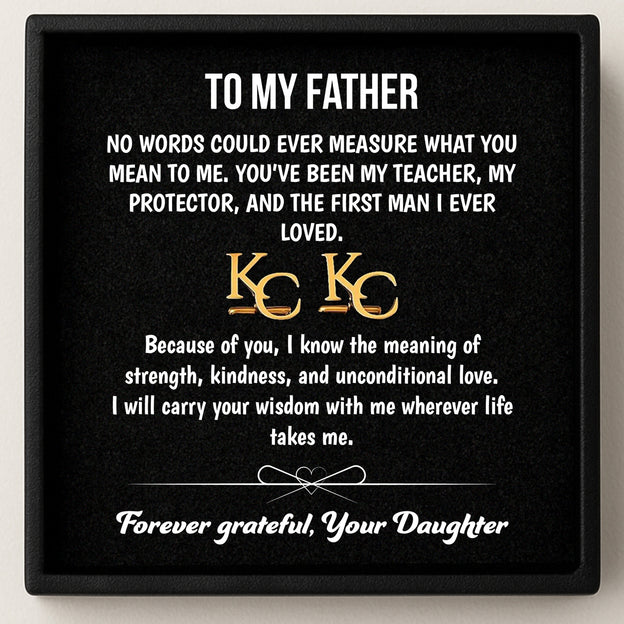 Personalized Initial Cufflinks & Message Keepsake