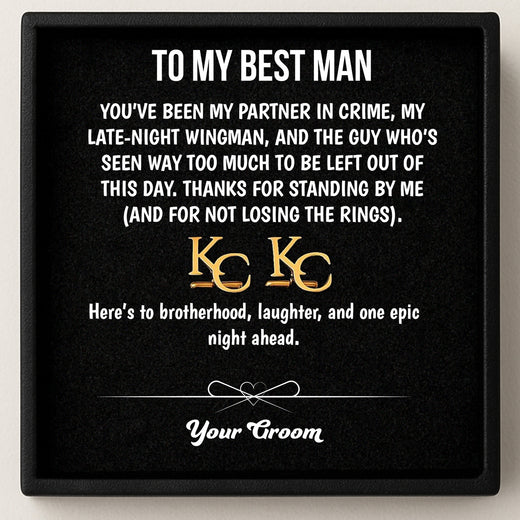 Personalized Initial Cufflinks & Message Keepsake