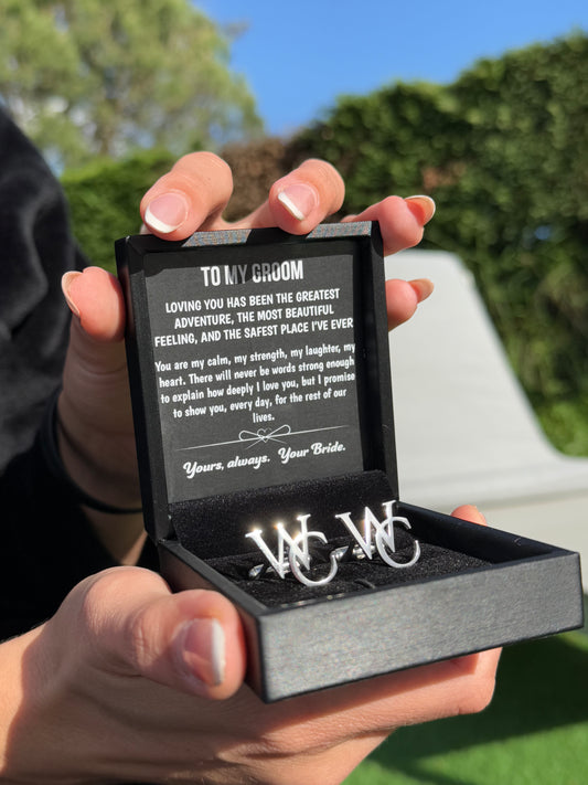 "To My Groom" Initial Cufflinks