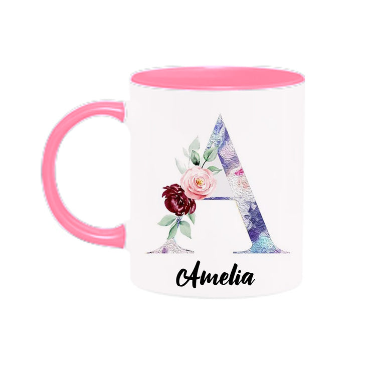 Personalized Floral Mug