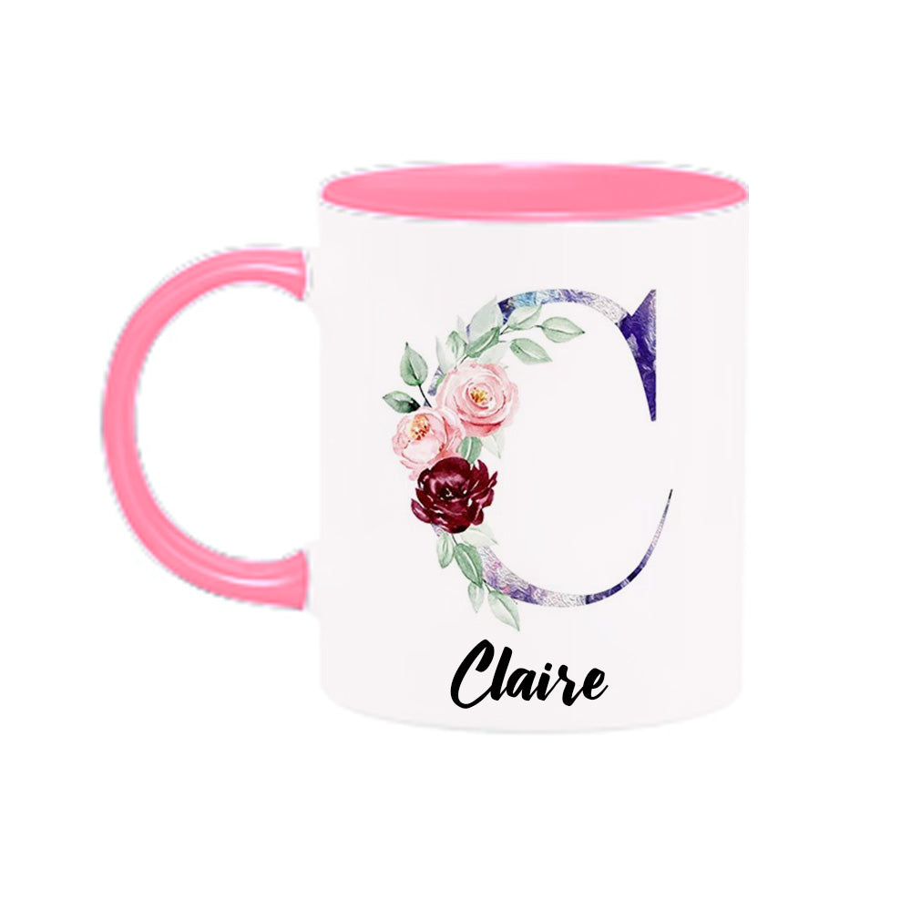 Personalized Floral Mug