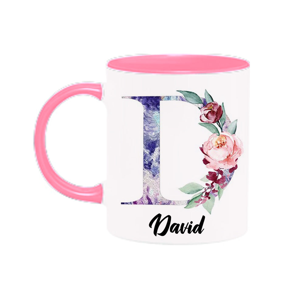 Personalized Floral Mug