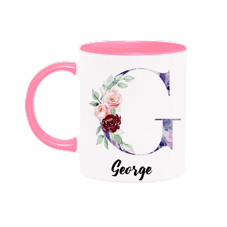 Personalized Floral Mug