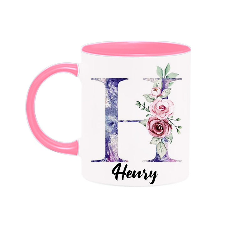 Personalized Floral Mug