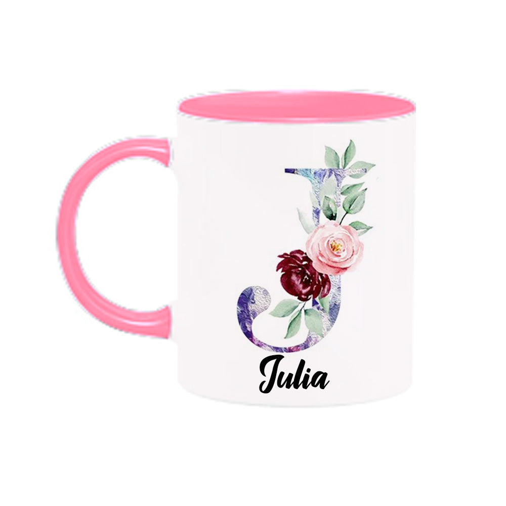 Personalized Floral Mug