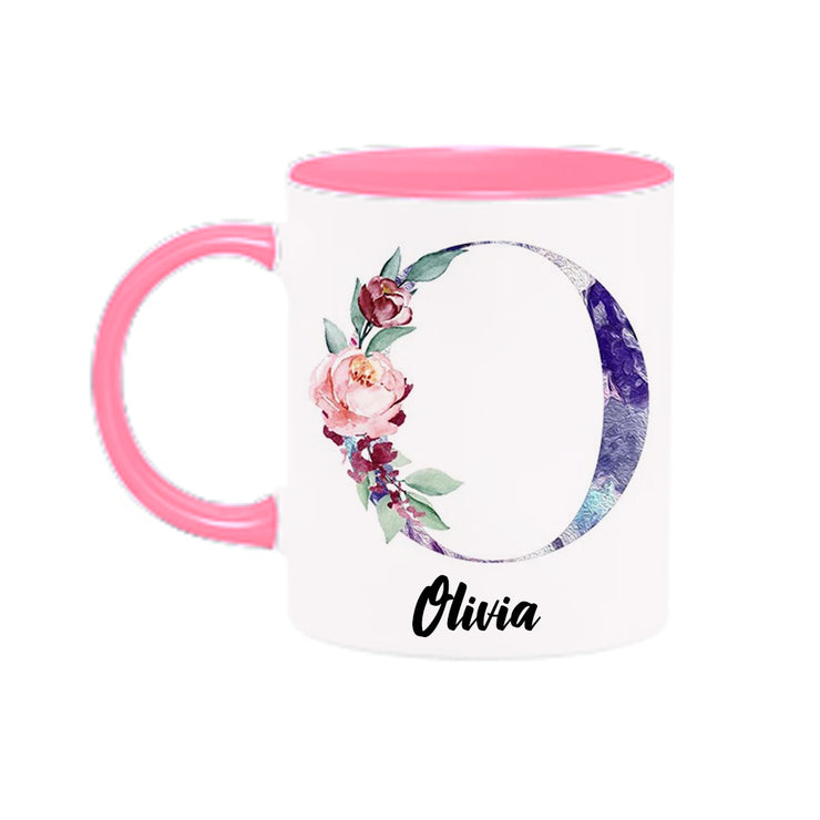 Personalized Floral Mug