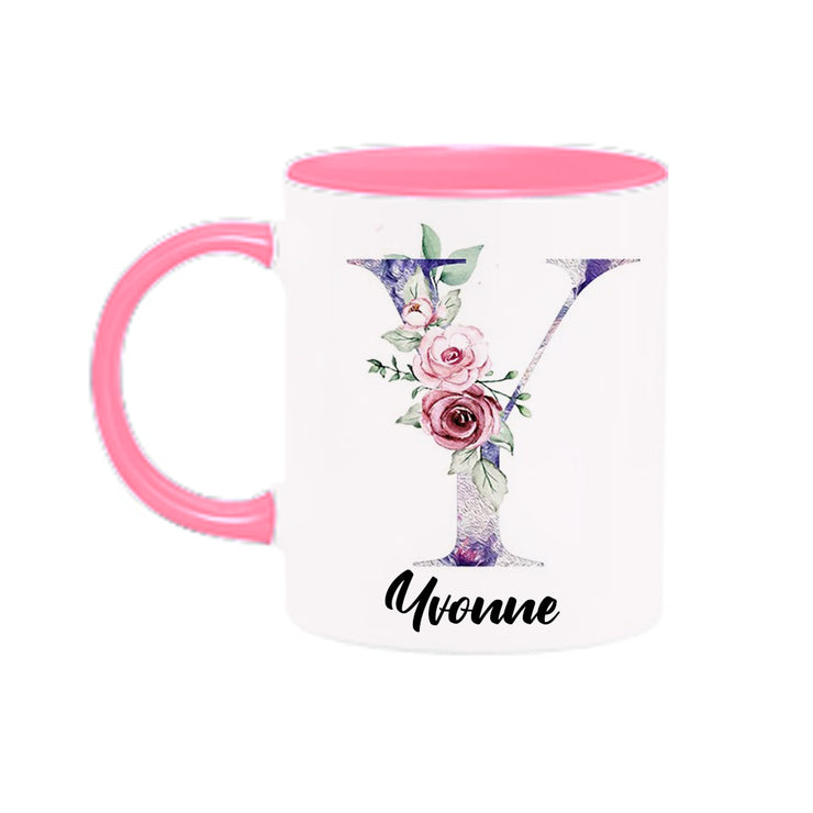 Personalized Floral Mug