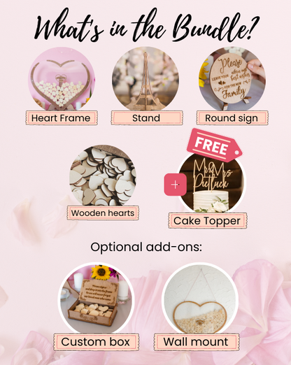 Heart Guest Book + FREE Cake Topper