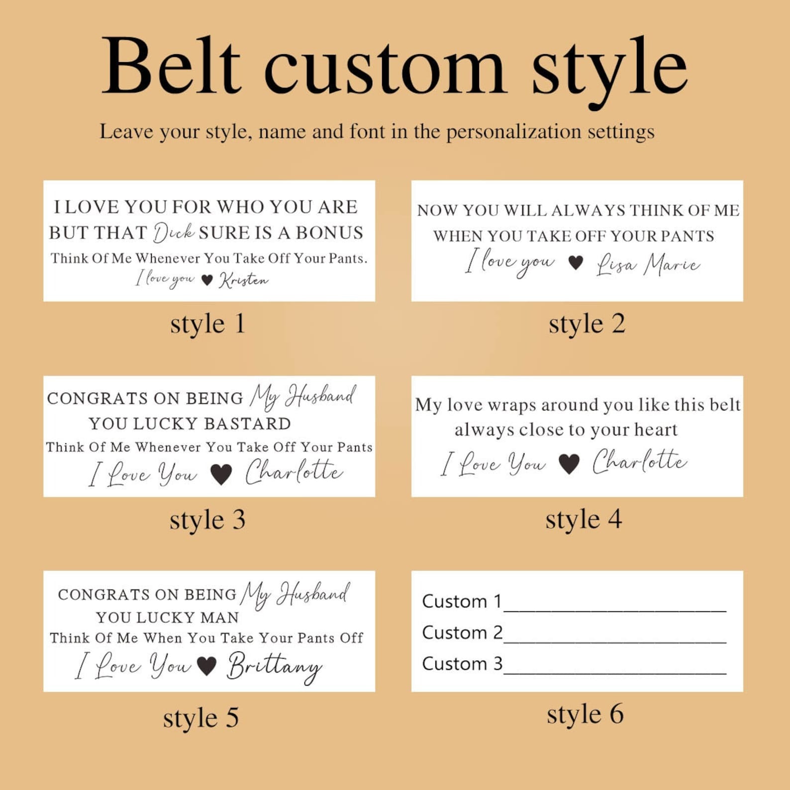 Custom Engraved Belt