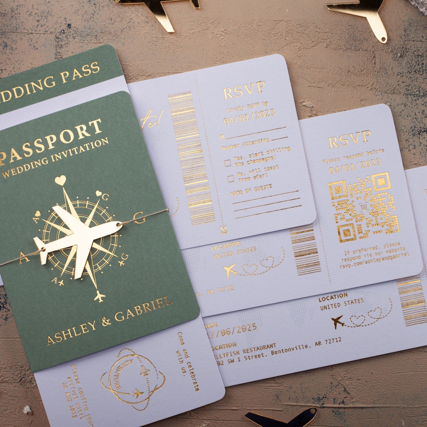Passeport de voyage, invitation de mariage