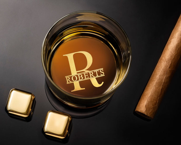 Custom Whiskey Glass - Bottom Engraving