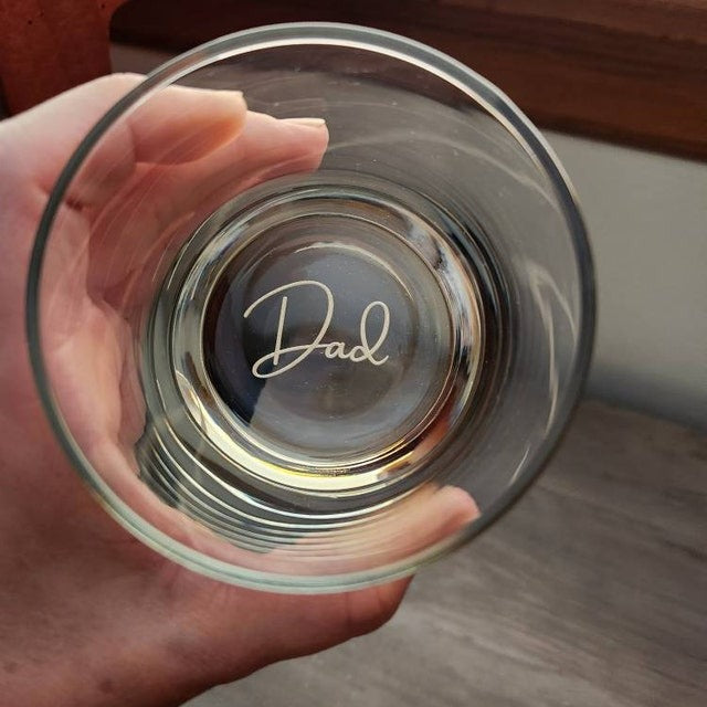 Custom Whiskey Glass - Bottom Engraving