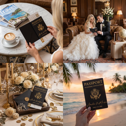 Passeport de voyage, invitation de mariage