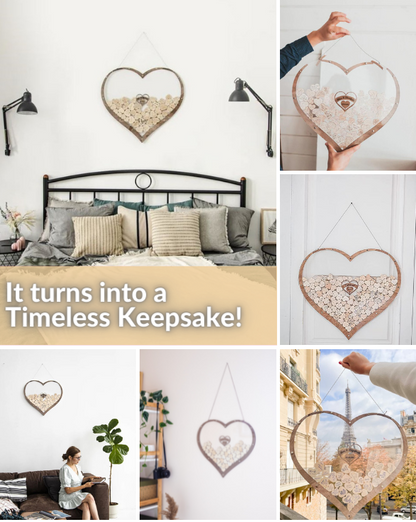 Hochzeitsgästebuch mit Holzherz + 3 KOSTENLOSE Boni