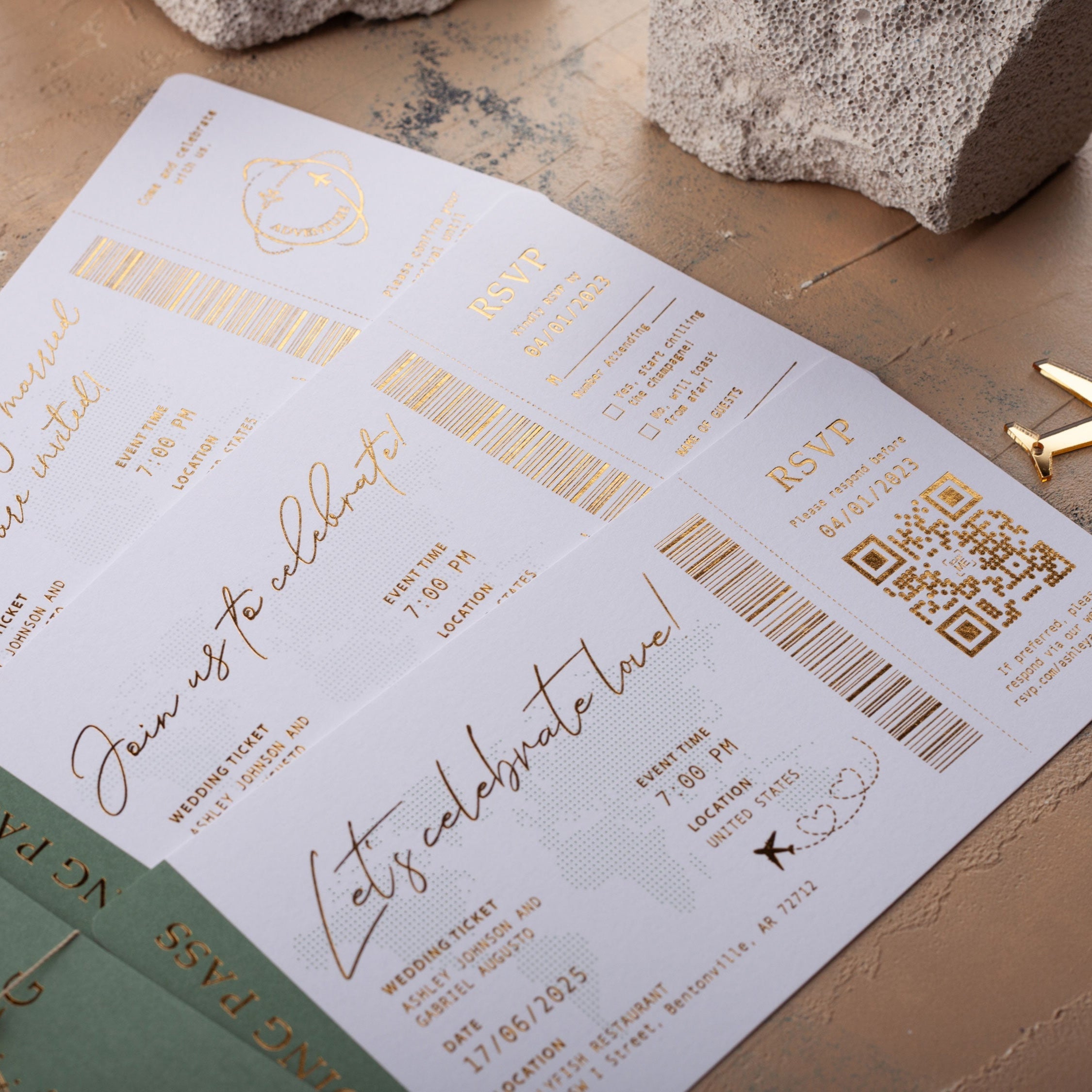 Passeport de voyage, invitation de mariage