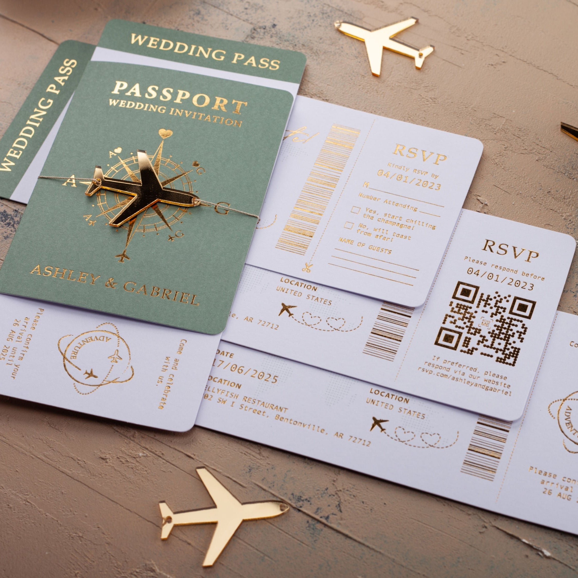 Passeport de voyage, invitation de mariage