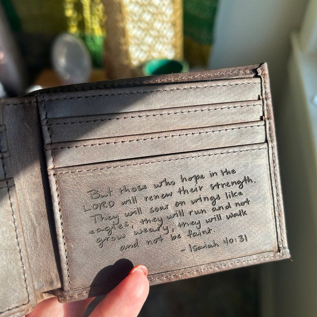 Engraved wallet