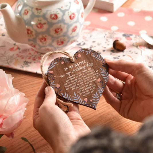 On my wedding day - Wooden Heart Keepsake