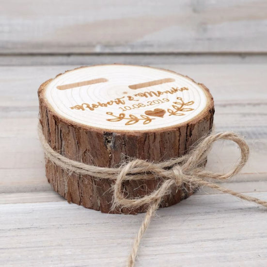 Boîte à bagues en bois