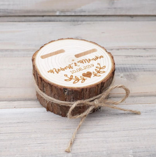 Boîte à bagues en bois
