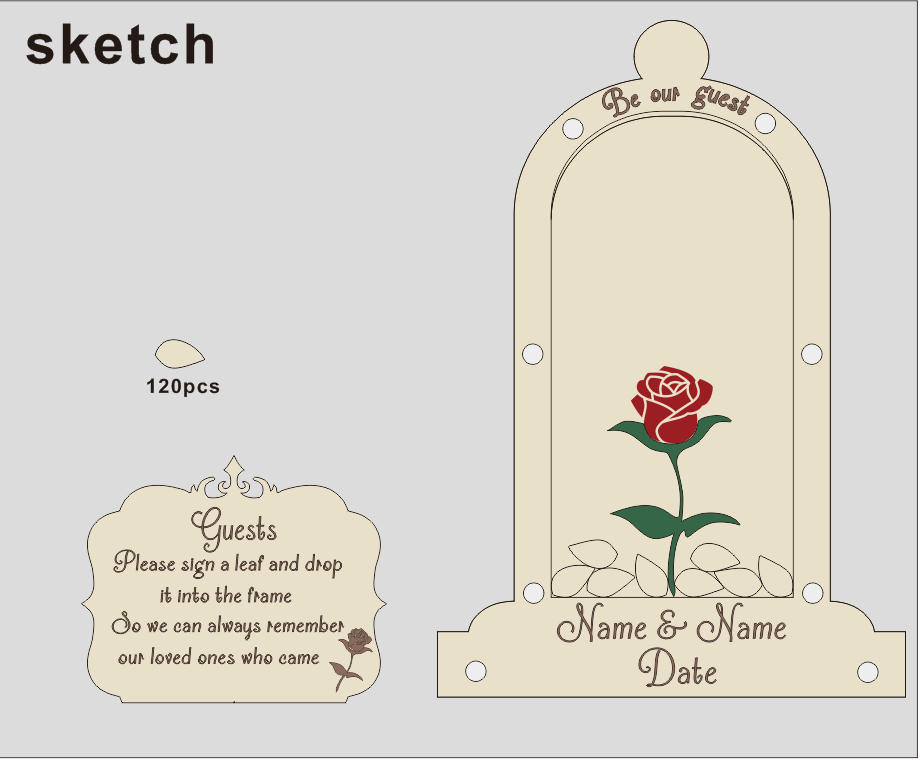 Rose Guest Book - 120 leaves