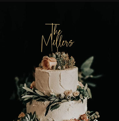 Kuchenaufsatz „Mr. Mrs.“ in Schreibschrift